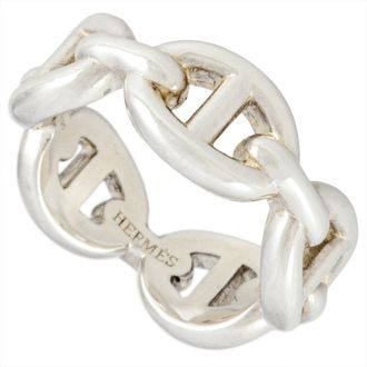 Herm&egrave;s Silver Silver 925 Band Ring (Pre-Owned)