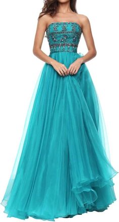 Sherri Hill Sequined Full Length Prom Dress In Teal