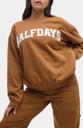Halfdays Cotton Graphic Sweatshirt in Nuthatch at Nordstrom Rack, Size X-Small