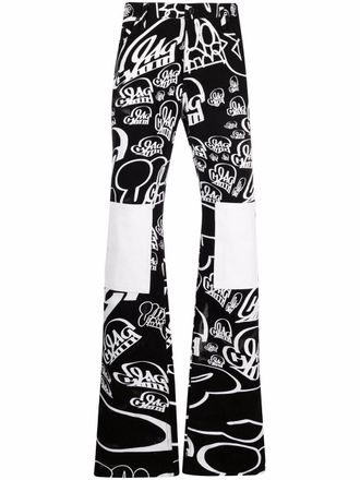 Off-white Jeans dritti con stampa Off-White x Katsu - Nero