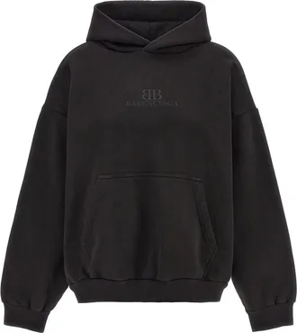 Balenciaga Black Logo embroidery hoodie