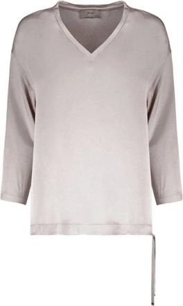 Herno Acetaat Tanktops - Dames - Longsleeves - Grijs - M - Tops