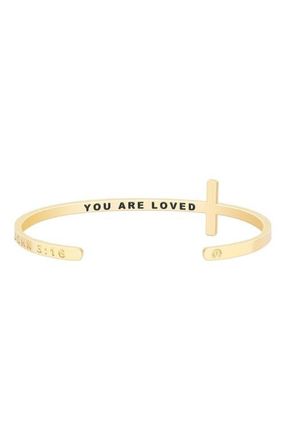 Mantra The Cross Bracelet in John 3:16 - Yellow Gold at Nordstrom