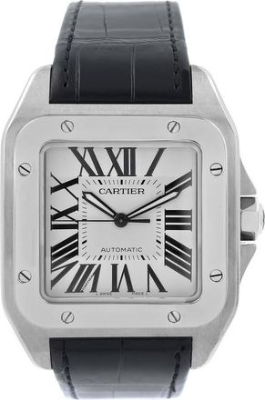 Cartier Pre-owned Cartier Santos 100 Large Silver Dial Mens Watch W20073X8