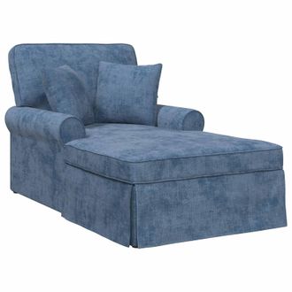 vidaXL Chaise Lounge Con Falda Con Coj&iacute;n Azul 157 X 91 X 91 Cm Ares Vidaxl