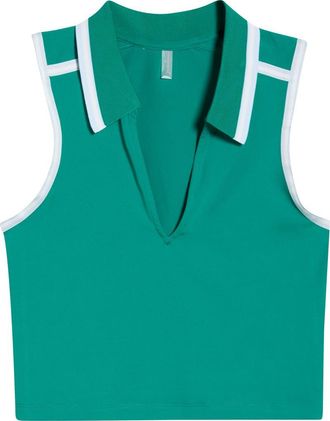 Free People FP Movement Forehand Polo in Green Glow at Nordstrom, Size X-Large