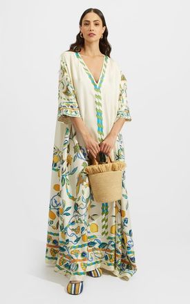 La DoubleJ Muumuu Dress in Borboni Placée White at Nordstrom, Size X-Small It