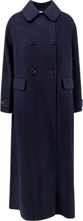 Aspesi Dames, Mantels, Blauw, Maat: S Wol