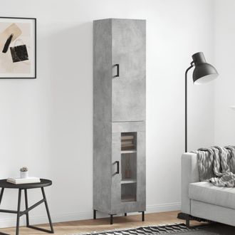 vidaXL Vidaxl - Aparador De Madera Contrachapada Gris Hormig&oacute;n 34,5x34x180 Cm