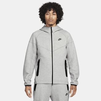 Nike Mens Nike Sportswear Tech Fleece Windrunner Full-Zip Hoodie in Grey | FB7921-063