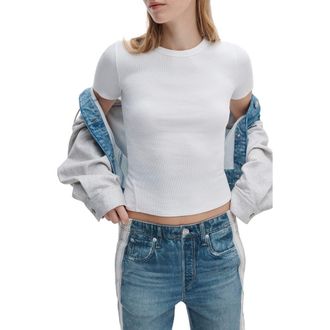 Rag & Bone The Essential Rib T-Shirt in White at Nordstrom, Size X-Small