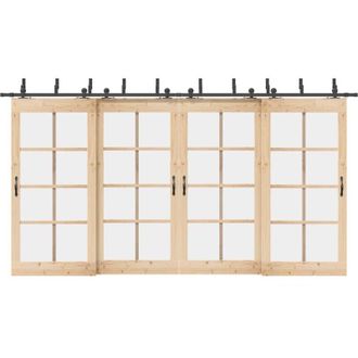 vidaXL Vidaxl - Kit De Herrajes Para Puertas Correderas Acero Negro 427 Cm