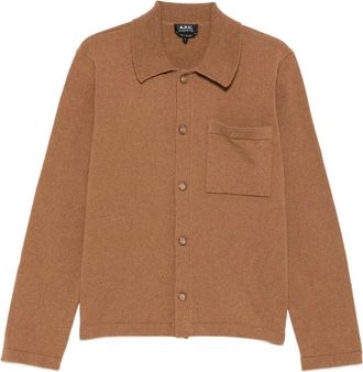 A.P.C. Cardigan con tasche e bottoni - Marrone