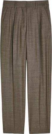Blaz&eacute; Milano Fox Pleated Straight-leg Wool-blend Trousers - Brown - 2 (UK10 / S)