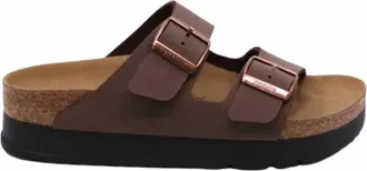 Birkenstock Womens Arizona Platform Vegan Sandal In Mocca
