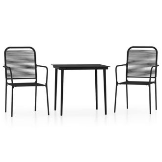 Berkfield Home 3 Piece Garden Dining Set Black