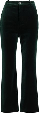 Saint Laurent Straight-leg Velvet Trousers - Green Other - 38 (UK10 / S)