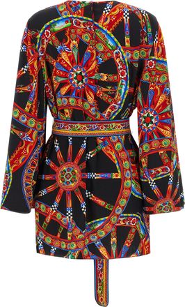 Dolce & Gabbana Womens Multicolor Silk Short Dress