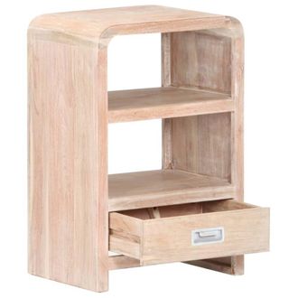 Berkfield Home Bedside Table 40x30x60 cm Solid Acacia Wood in Light Sand | Size: 40 x 30 x 60 cm