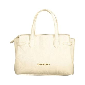 Valentino Handbags, female, Beige, Size: ONE SIZE Embossed Logo Handbag