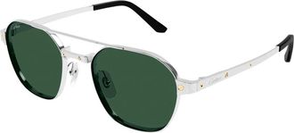 Cartier Zonnebril - Heren - Zonnebrillen - Grijs - 52 MM - Accessoires