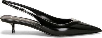 Saint Laurent Cherish Leather Slingback Pumps, Brand Size 40 ( US Size 10 )