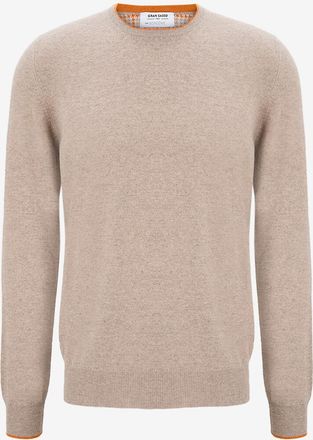 Gran Sasso Feiner Woll- und Kaschmirpullover mit Ärmelflecken