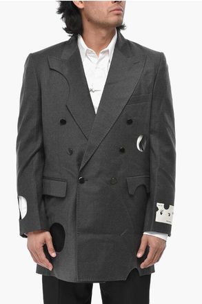 Off-white TAILORING Double-Breasted Blazer METEOR with Cut-Outs size 48