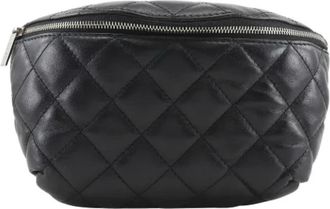 Chanel Pre-owned Leather crossbody-bags - Dames - Vintage Heuptassen - Zwart - ONE Size - Leer - Vintage