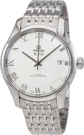 Omega De Ville Hour Vision White Dial Stainless Steel Mens Automatic Watch 43310412102001