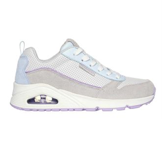 Skechers Dames Uno Stand On Air Su&egrave;de Sneakers (Grijs/Lichtblauw)