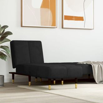vidaXL Chaise Longue in Velluto Nero - Vidaxl