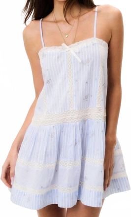 LoveShackFancy Vionett Mini Dress In Light Blue