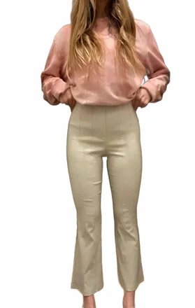 Joseph Ribkoff Pintucked Flare Pants In Moonstone