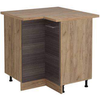 Vicco Armario De Esquina R-line, Gris Noble, 75.6 Cm, Et Roble