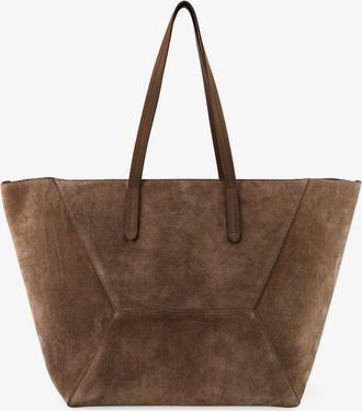 Brunello Cucinelli Womens Shoulder Bag Bc Duo Suede Brown