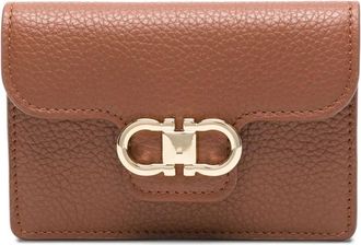 Ferragamo Portacarte con motivo Gancini - Marrone