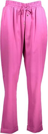 Kocca Roze Damesbroek Contrastdetails Logo - Dames - Wijde Broeken - Roze - S - Broeken