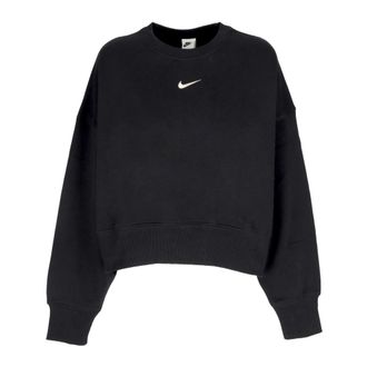 Nike Cropped Crewneck Sweatshirt Phoenix Fleece - Dames - Sportshirts - Zwart - L - Katoen - Fitness