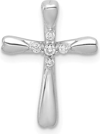 Diamond2Deal 10K Gold 1/20ct. 5-Stone Diamond Cross Chain Slide Pendant