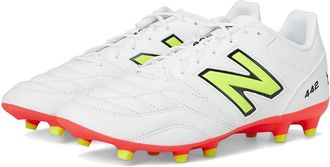 New Balance 442 Team FG V2 Soccer Cleats Mens Soccer Shoes White/Energy Red/Hi-Lite : 11.5 D - Medium, Textile