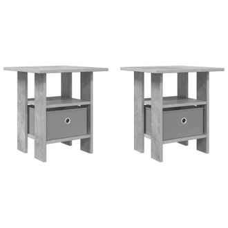 vidaXL Mesita De Noche Con Caj&oacute;n 2 Pcs Gris Concreto 41 X 40 X 45 Cm Vidaxl