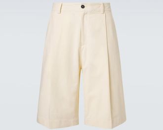 STUDIO NICHOLSON Fowld cotton and linen Bermuda shorts