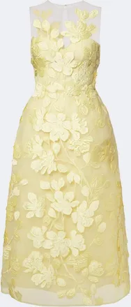 Monique Lhuillier Floral tulle midi dress