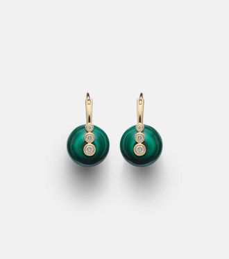 Sydney Evan Orecchini in oro 14kt con diamanti e malachite