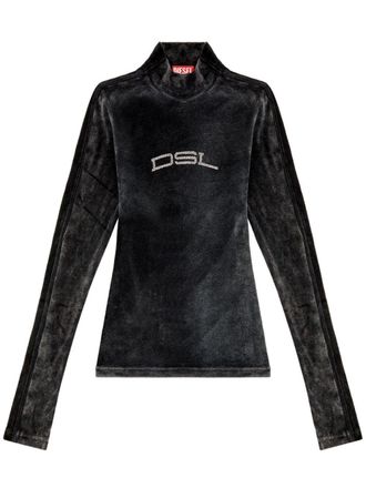 Diesel Top verfraaid met logo - Zwart