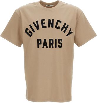 Givenchy Tops, Heren, Beige, XL, Katoen, T-shirt met ronde hals