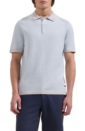 Bugatchi Cotton Blend Polo Sweater in Ice at Nordstrom, Size Xxx-Large