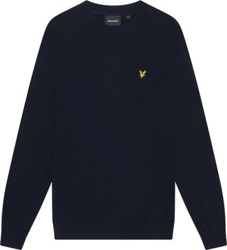 Lyle & Scott Truien & Vesten, Heren, Blauw, L, Katoen, Katoenen Merino Crew Neck Trui