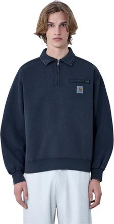 Carhartt Work in Progress Half Zip Detroit Sweatshirt - Heren - Vesten met rits - Blauw - 2XL - Katoen - Hoodies & sweatvesten